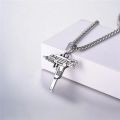Mens Black Chain Necklace High Quality Stainless steel Uzi toy gun Pendant. 