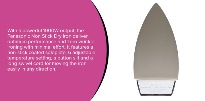 Panasonic%201%20-%201000W%20Light%20Weight%20Dry%20Iron,%20Ni317t%20(Pink)%20-%20Image%203