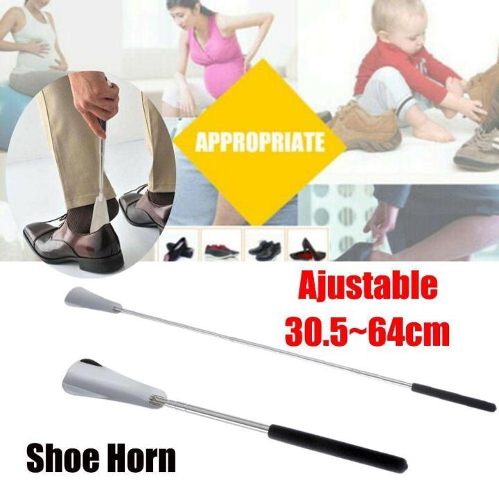 Long handle Shoehorn Smooth Convenient 30-64cm Shoe lifter tool Adjustable Durable Telescopic handle Shoehorn for Elderly Pregnant women Mobility aids Senior citizens Independent living