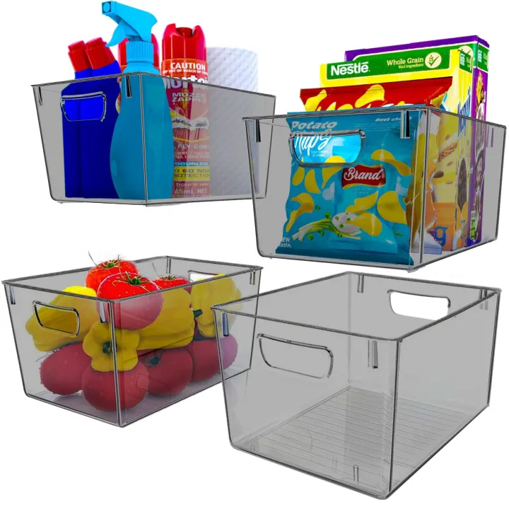 Fast Forward Organizer Bins Clear Pack of 2 Storage and Fridge ...