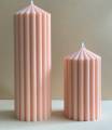(Pack of 2) Premium Ribbed Scented Peak Pillar Candles | large and small peak pillar candle | pillar candle | candle. 