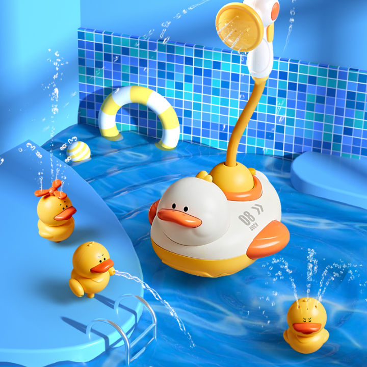 Cute Water Bath Duck Shower Electric Spray Bathroom Kids Baby Toy Bathtub New Game Faucet Swimming for Girl Gift Pizazzazz