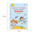 Calligraphy Practice Book for Kids Easylearn Calligraphy Practice Book Reusable Handwriting Workbook for Kids with Disappearing Ink Alphabet Math Ideal for Preschoolers Includes Pencil Holder Pen. 