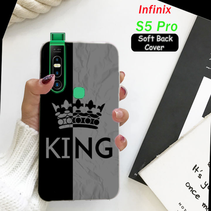 Infinix S5 Pro Back Cover Grey - King Style Mobile Back Cover Pouch - Airbag Case Anti Shockproof Phone Case