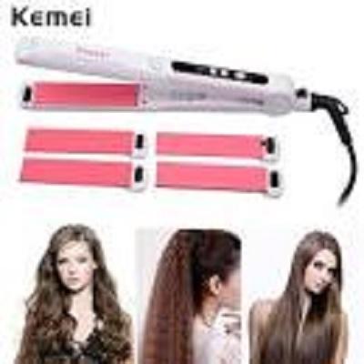 KEMEI 3 IN 1 PROFESSIONAL HAIR CURLER FOR GIRLS , CURLER, ROLLER , STRAIGHTER MULTI FUNCTIONAL