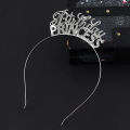 Happy Birthday Girl Headband Sweet Party Tiara Styling Rhinestone Hair Hoop. 