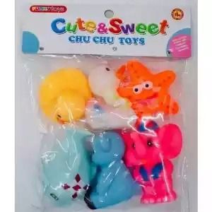 GP Chu Chu Rubber Sound Toys 6 Pc Set For Kids[RANDOM COLOUR+RANDOM DESIGNS]