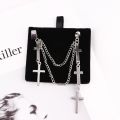 Fashion Exaggeration Fashion Tassel Ear Chains Cuff Earrings Metal Christian Chain Drop Pendants Gothic Punk Style Pendant Clip Jewelry. 