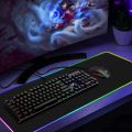 HAVIT Mechanical Gaming Keyboard 105 Keys UK Layout, Blue Switch Mechanical Wired PC Gaming Keyboard for Computer/Laptop and More, Black (HV-KB432L-LED UK). 