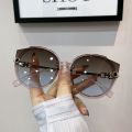 2022 New Vintage Cat Eye Round Sunglasses Women's Korean Version Metal Rimless Gradient Sun Glasses Luxury Shades UV400. 