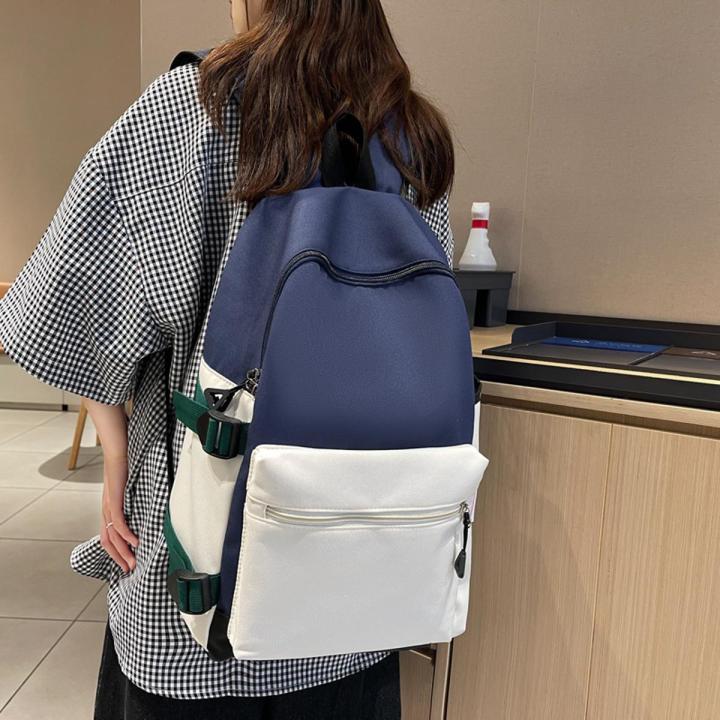Xiulong New Korean Style Schoolbag Female College Student Male and Female Couple Student Backpack Leisure Harajuku Style Contrast Color Backpack