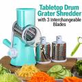 Vegetable Slicer and Cutting Manual Machine |Multifunctional Kitchen Machine |3 in 1 Vegetable Cutter Machine for Potato Onion Carrot Manual Cutting Machine| Drum Grater Manual Vegetable Cutter Slicer Kitchen.. 