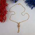 1 Carat Gold Color Pendant Long Chain Necklaces For Women Girl Gift / Gold Chain Pendants For ladies / Zircons locket For Women / Neckless for Female. 