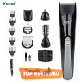 Professional KM-1407 Kemei 3 In 1 Electric Rechargeable Hair Shaver, Trimmer For Men - Black. 