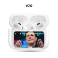 Airpods V20 / A9 ANC/ENC Dauble Dark Noise Reduction Battery Display Touch Control Bass Boosted Sound Quality Bluetooth Wireless Earbuds For Android and iOS/ black/white airpods. 