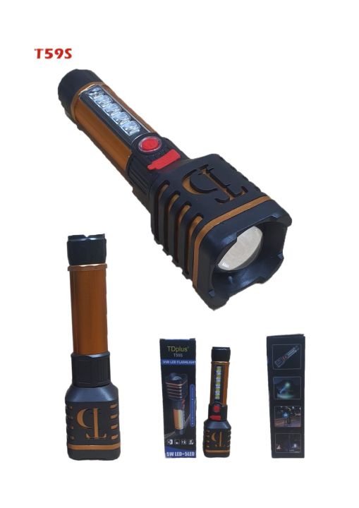 Tdplus%20Super%20Bright%20%20Rechargeable%20Flashlight%20with%20COB*3+%20Aluminum%20Lamp%20Head%2018650%20Lithium%20Battery%201200mAh%204%20Step%20Button%20Switch%20V8%20Port%20USB%20Charging%20Wire%20T59S%20New%20Arrival%20Aluminum%20Plastic%20Retractable%20Zoom%20-%20Image%208