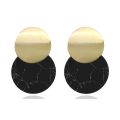 Korean Style Stone Design Round Acrylic Earrings. 
