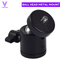 Mini Ball Head Screw Mount for DSLR Camera Tripod, Ballhead Stand, 360 Degree Rotatable Aluminum Tripod Head, Tripod Monopod Stand Ring Light - Black.. 