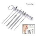 Ear Wax Cleaning Kit, 6 Pcs Ear Pick Tools, Metal Casing, Wax Removal Kit, Ear Cleaning Tool Set, Spring Earwax Cleaner Tool Ear Wax Remover, Reusable Ear Cleaner for Children and Adult. 