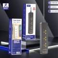 Compro™ 3000W / 2500W Power Extension Board & Socket – 6 & 4 Universal AC Outlets, 2 USB + 2 Type-C Fast Charging, Built-in Timer & Individual Switches, Heavy Duty Surge Protection Power Strip. 
