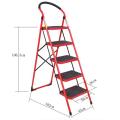 5 Steps Folding Ladder - Red. 