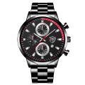 DEYROS trendy men's watch fashion stainless steel calendar watch student luminous hands quartz watch cross-border. 