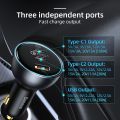 Baseus 160W USB-C Car Charger, Type-C Car Charger, QC5.0 PD3.0 PPS 3 Ports Super Fast Charging Car Phone Charger Adapter for iPhone 13 12 11 Pro Max, Samsung Galaxy S22 S21 iPad Macbook Pro Air Laptop & More. 