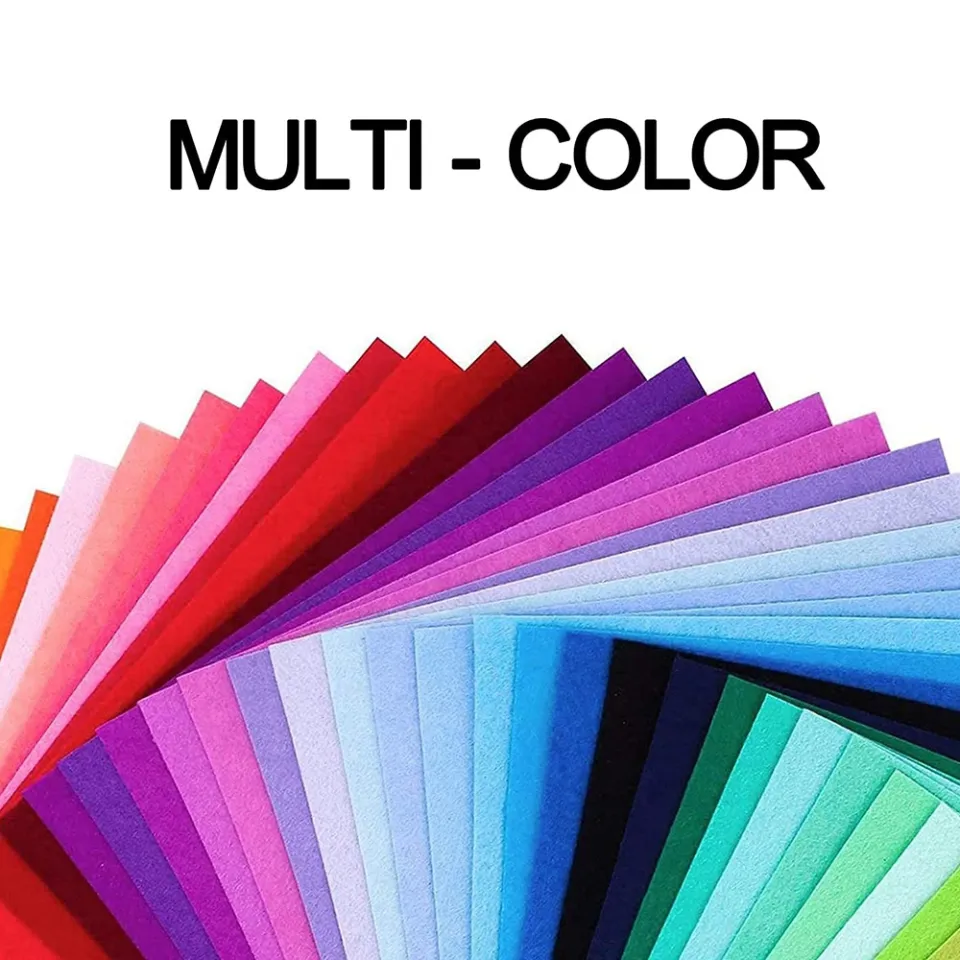 40pcs Felt Fabric Squares DIY Craftwork Felt Crafts Assorted Colors Textile Fuzzy Fabrics For Sewing, Size: 6 X 6