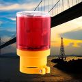 Solar Powered LED Traffic Strobe Warning Lights Flicker Beacon Road Barricade. 
