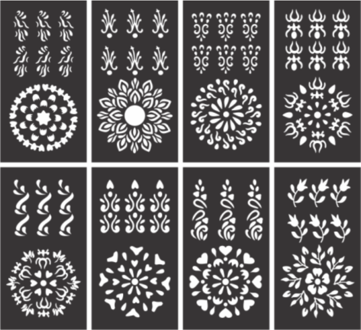 Full Sheet Arabic Bridal Mehndi Design Henna Mehandi Stencil Designs ...