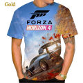 2024 hot sale Forza Horizon 4 3D stereo T-shirt sports car men's women's street style short sleeve T-shirt fashion clothing. 