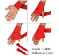 Hand wrap boxing bag mma hand wrap wrist grip gloves training Bandage punching Red 1 Pair. 