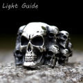 2022 NEW Men's 316L stainless steel rings high quality Vintage punk skull with fashion Gothic Motorcycle Jewelry. 