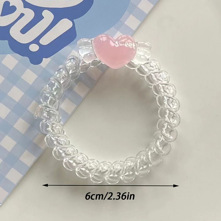 2023 Y2K Star Hair Ring For Women Girls Cute Jelly Pentagram Telephone Line ANLAN
