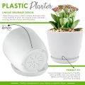 Fast Forward Small Decorative Flower Pots with Drainage - Plastic Planters for Indoor Plants, Flowers, Cactus, and Succulents Set of 2 different Size (without Plant). 