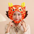 Warm Chinese Dragon Hat Soft Warm Chinese Dragon Plush Hat for Cosplay New Year Costume Chinese Dragon Hat. 