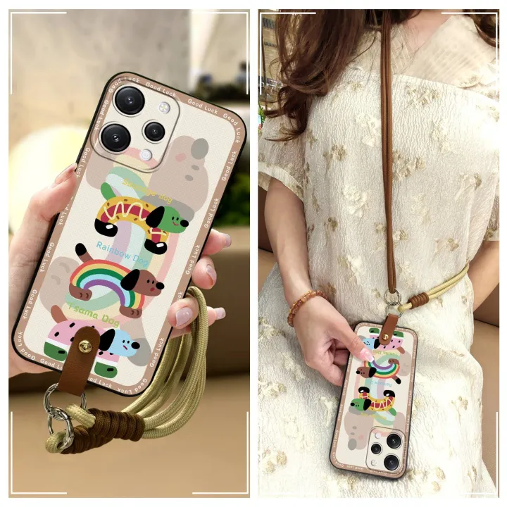 Soft%20case%20TPU%20Phone%20Case%20For%20Redmi12%204G%20Crossbody%20Fashion%20Design%20Necklace%20Silicone%20Waterproof%20Anti-dust%20Graffiti%20Cartoon%20-%20Image%204