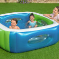 5.5 Ft Bestway Inflatable Rectangular Window Swimming Pool For Kids Summer Season Pools Party With Inflatable Pool, Family Fun Indoor & Outdoor Kids Water Games Swim Play Bath Pool  Windows Pool & Enjoy Summers Swimming Pool For Toddler & Kids Code: 51132. 