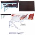 Foldable Wooden Wall Mount Laptop Table/Computer Table/Dvd Player Table Rack With White Foldable Brackets/Smart Office Table. 