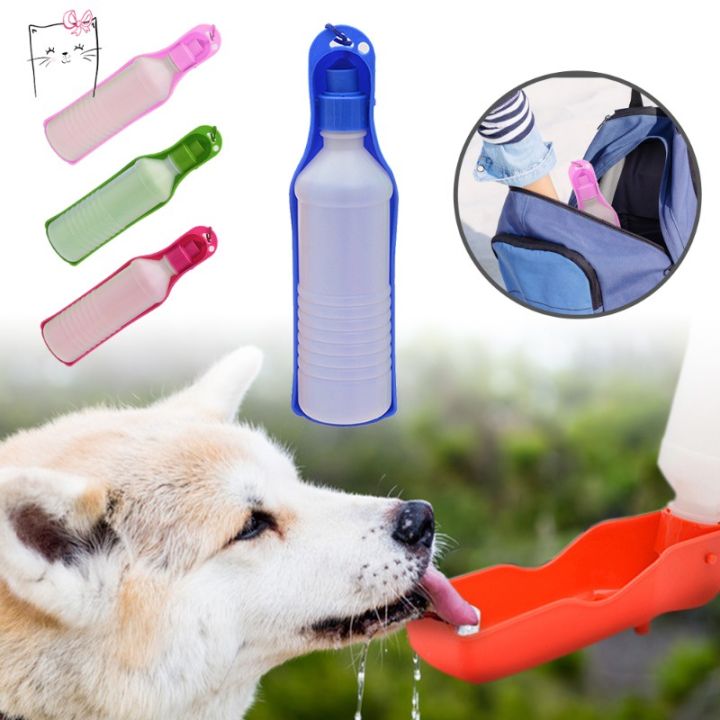 500ML Portable Pet Water Bottle Dog Cat Travel Drink Water Pet Dog Water Bottle Foldable Portable Drinking Bottle Travelling Outdoor Drinking Feeder