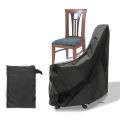 Waterproof Chair Cover Outdoor High Back Patio Stacking Furniture Protection - Black. 