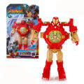 Shadow Electronic Clock School Transformation Robot Pitcher Watch Children's Toy Case Spider-Man Children's 24 Projection Charts Christmas Gifts. 