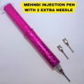 mehndi injection pen with 2 extra needles, create amazing henna designs by henna applicator pen. 