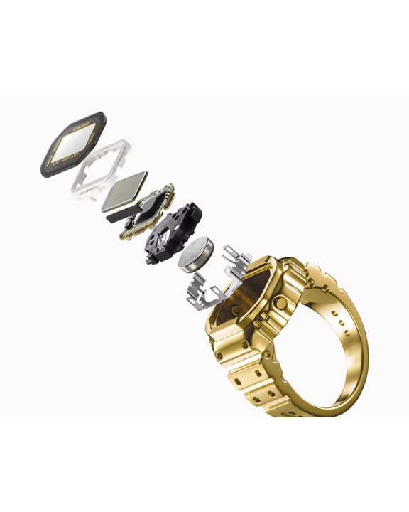 Casio%20Ring%20Watch%20Mens/Womens%20Gold%20Ion%20Plated%20Stainless%20Steel%20Case%20Square%20Digital%20Stop%20Watch,%20Alarm,%20Dual%20Time,%20Calendar,%20Multi-Function%20Gold%20Stainless%20Steel%20Bracelet%20Watch-CRW-001G-9DR%20-%20Image%205