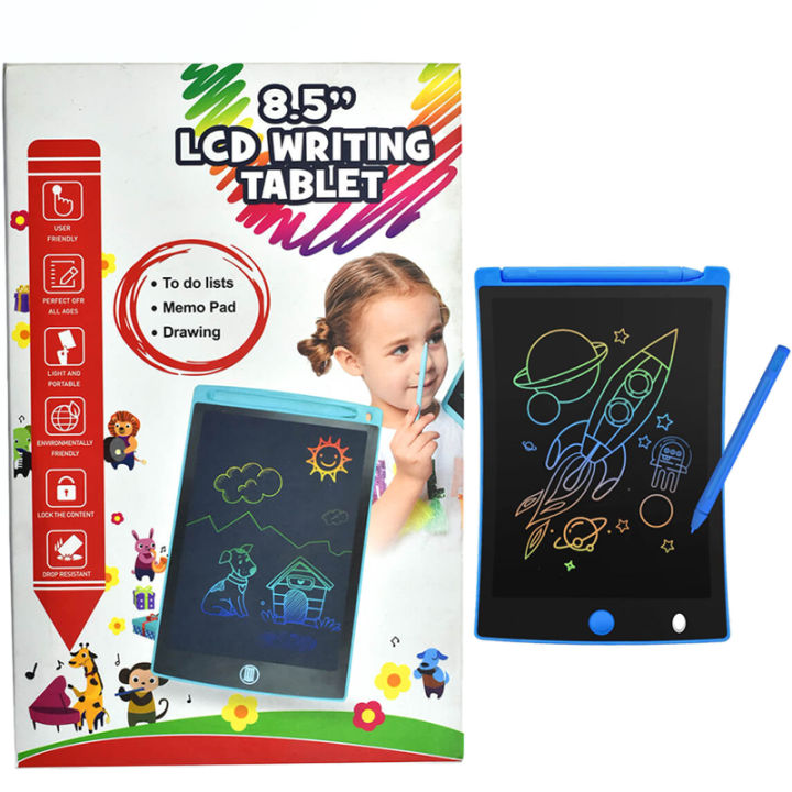 LCD Writing Tablet Colorful Panel 8.5" | LCD Panel Sketching Tablet | Drawing Pad Colorful Panel