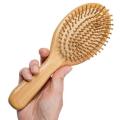 Wooden Hair Brush Large, Wooden Brush with Bamboo Bristles Anti-Static Reduces Frizz and Knots, Massaging Scalp, Bamboo Hair brush Paddle Detangling Hairbrush for Women, Men & Kids Thick Curly Dry Hair. 
