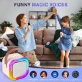 K12 Wireless Mic With Speaker - Single / Double RGB 7 Colour Dancing Light Karaoke Mic With Portable Bluetooth Microphone For Recording With Speaker For Music - 3 in 1 USB / AUX / SD Card Slot Karaoke Handheld Microphone - Black, Blue & Pink Colours. 