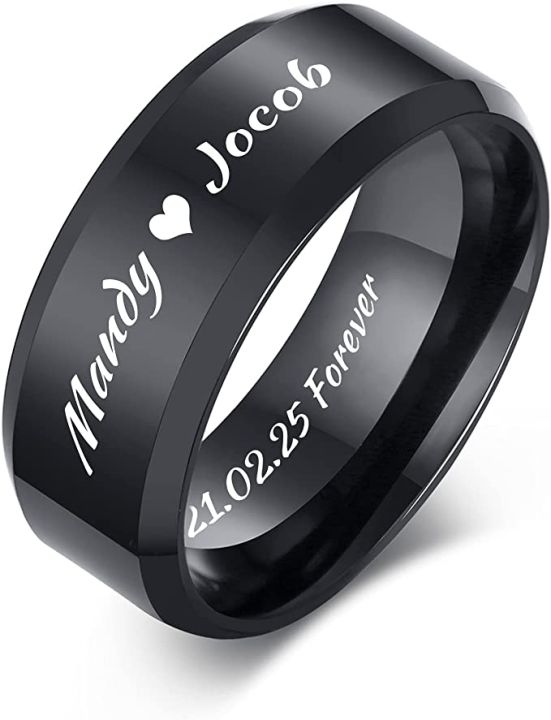 CUSTOMIZED SINGLE NAME RING WITHOT ANY GIFT BOX PACKING (PERFECT GIFT TO SEND YOUR WIFE , HUSBAND , FIANCE OR ANY ONE)