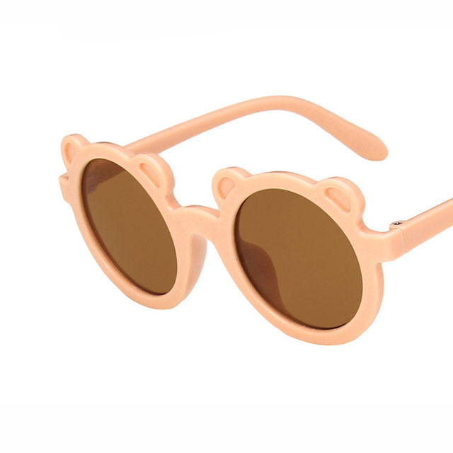New Cute Cartoon Bear Sun Glasses Kids Round Sunglasses Boys Girls Vintage Sun Glasses Trendy Goggles Eyewear Children Fashion