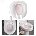 Sitz Bath Toilet Bidet Tub with Flusher for Postpartum Care White Pink. 